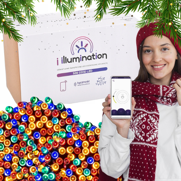 Kolorowe  lampki choinkowe 500LED światła Bluetooth sterowane telefonem .png