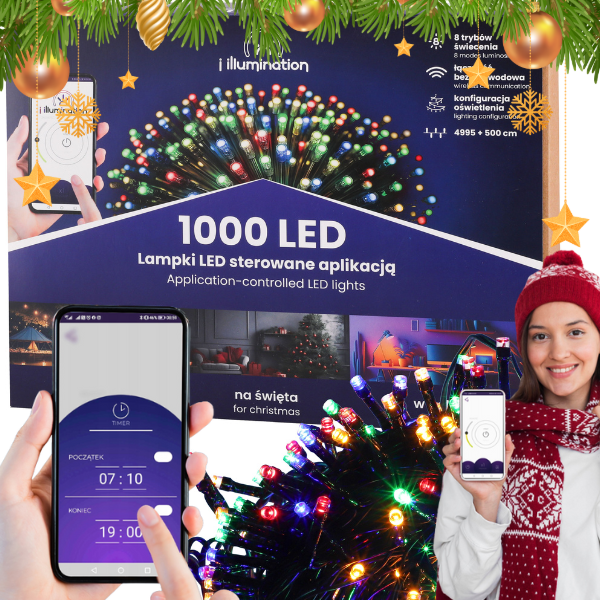 Kolorowe  lampki choinkowe 1000LED światła Bluetooth sterowane telefonem .png