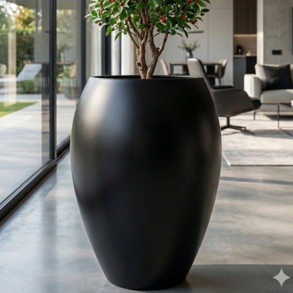 Wysoka donica Fi 30x71cm. owalna lakierowana z włókna szklanego, waza VASE221.jpg