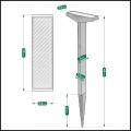 Lampa solarna 45cm,  2 LED do ogrodu wbijana dekoracja ogorodowa czujnik zmierzchu (5).jpg