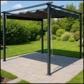 Pergola ogrodowa 3x4x2,4 m stalowa wodoodporna z 4 markizami bocznymi (2).jpg