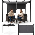 Pergola ogrodowa 3x4x2,4 m stalowa wodoodporna z 4 markizami bocznymi (5).jpg