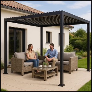 Aluminiowa pergola ogrodowa 3x4m regulowany dach lamelowy tarasowa antracytowa