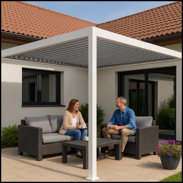 Aluminiowa pergola ogrodowa 3x4m regulowany dach lamelowy tarasowa biała  (4).jpg