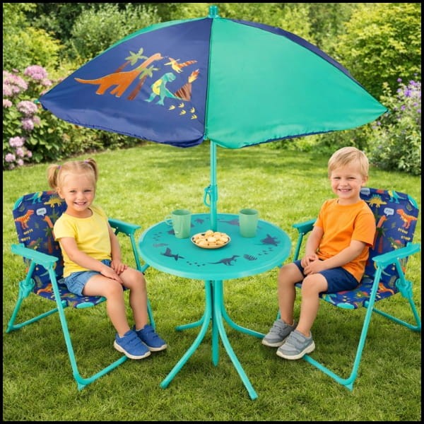 Kolorowy zestaw mebli dla dzieci piknikowy parasol stolik krzesła (6).jpg