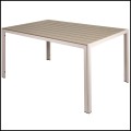 Beżowy stół ogrodowy 150x90x72,5cm  stolik na taras balkon blat pollywood aluminiowy (8).jpg