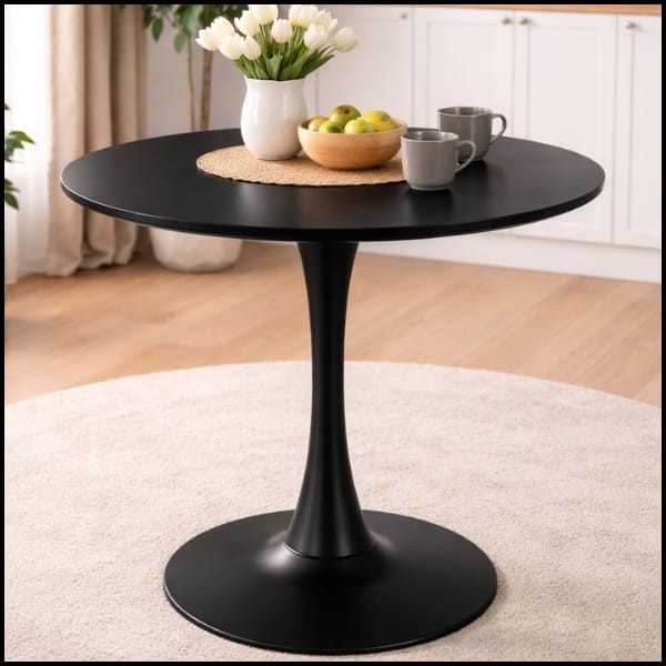 Nowoczesny czarny okrągły stół  do salonu jadalni kuchni, lekki śr. 80x73 cm  (4).jpg