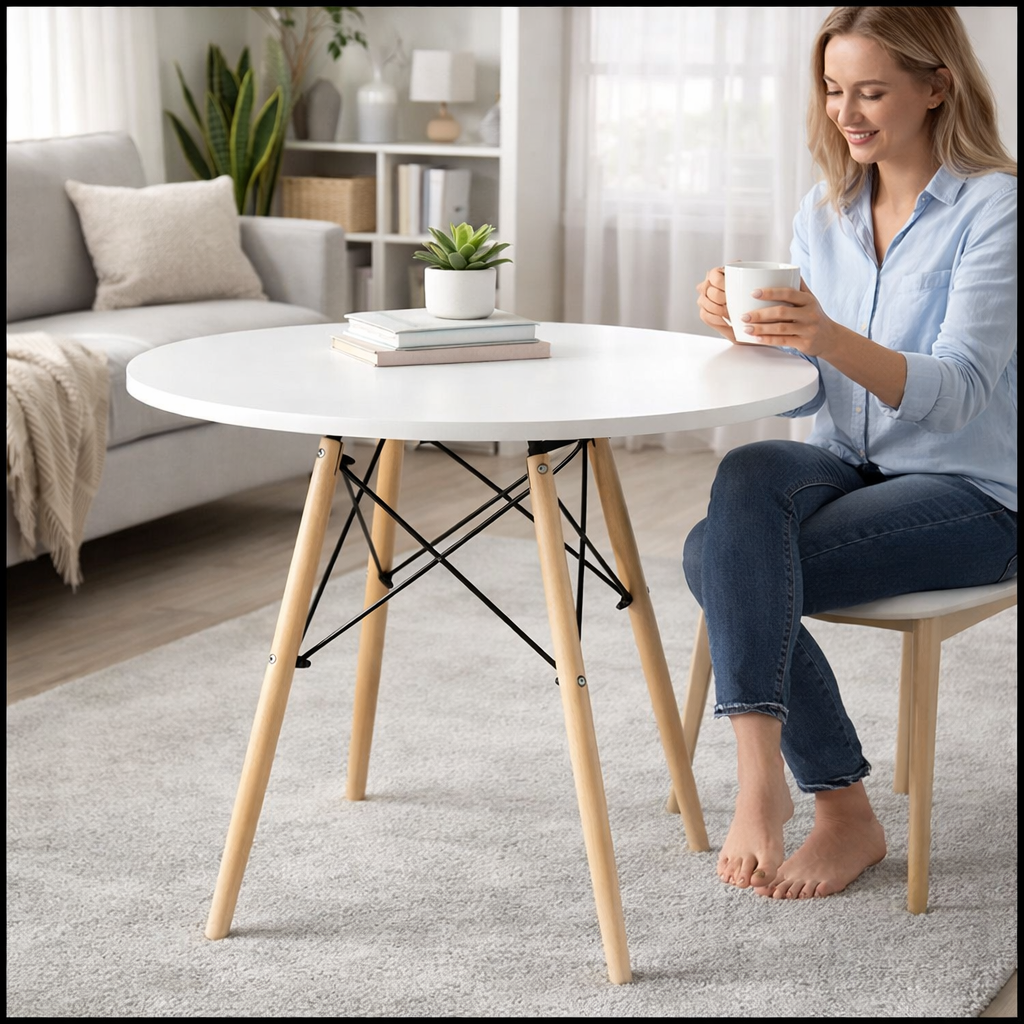 Biały-drewniany nowoczesny skandynawski okrągły stół do salonukuchni 60x74cm (2).jpg