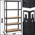 Czarny regał magazynowy 180x90x40cm metalowy ocynkowany i malowany 5 półek (1).jpg