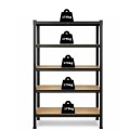 Czarny regał magazynowy 150x75x30cm metalowy ocynkowany i malowany 5 półek (1).jpg