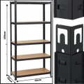 Czarny regał magazynowy 150x75x30cm metalowy ocynkowany i malowany 5 półek (3).jpg