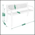 Ławka ogrodowa 119x56cm parkowa plastikowe oparcie metalowy stelaż  (4).jpg