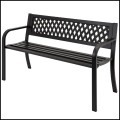 Ławka ogrodowa 119x56cm parkowa plastikowe oparcie metalowy stelaż  (8).jpg