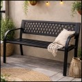 Ławka ogrodowa 119x56cm parkowa plastikowe oparcie metalowy stelaż  (10).jpg