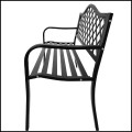 Czarna ławka ogrodowa 127x68cm parkowa metalowy stelaż do 180kg (7).jpg