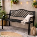 Czarna ławka ogrodowa 127x68cm parkowa metalowy stelaż do 180kg (9).jpg