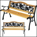 Czarna ozdobna ławka 126x53cm  ogrodowa parkowa metalowy stelaż do 180kg  (3).jpg
