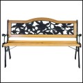 Czarna ozdobna ławka 126x53cm  ogrodowa parkowa metalowy stelaż do 180kg  (4).jpg