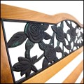 Czarna ozdobna ławka 126x53cm  ogrodowa parkowa metalowy stelaż do 180kg  (8).jpg