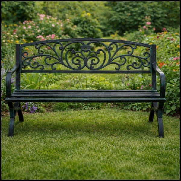 Ozdobna  ławka 130x60cm ogrodowa parkowa metalowy stelaż ozdobne oparcie (10).jpg