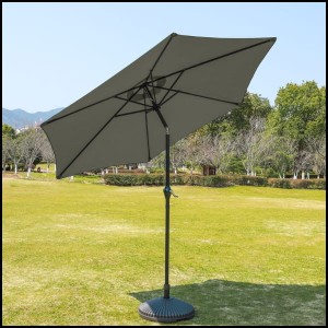 Parsol ogrodowy okrągły łamany + podstawa na wodę, jasno szary 3m