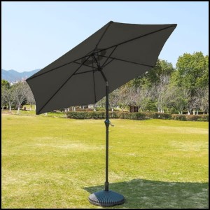 Parsol ogrodowy okrągły łamany + podstawa na wodę, ciemny szary 3m