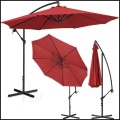 Bordowy parasol ogrodowy na wysięgniku okrągły uchylny śr. 300 cm 8 żerdzi  (2).jpg