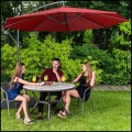 Bordowy parasol ogrodowy na wysięgniku okrągły uchylny śr. 300 cm 8 żerdzi  (3).jpg
