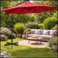 Bordowy parasol ogrodowy na wysięgniku okrągły uchylny śr. 300 cm 8 żerdzi  (9).jpg