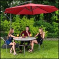 Czerwony parasol ogrodowy na wysięgniku okrągły uchylny śr. 300 cm 8 żerdzi   (6).jpg
