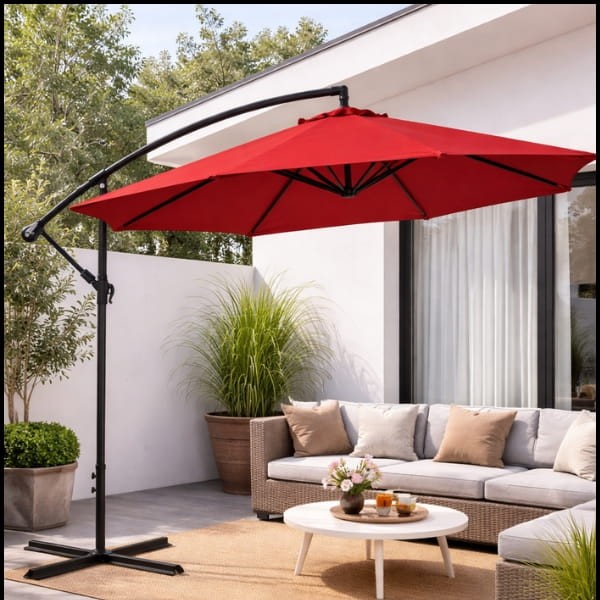 Czerwony parasol ogrodowy na wysięgniku okrągły uchylny śr. 300 cm 8 żerdzi   (9).jpg
