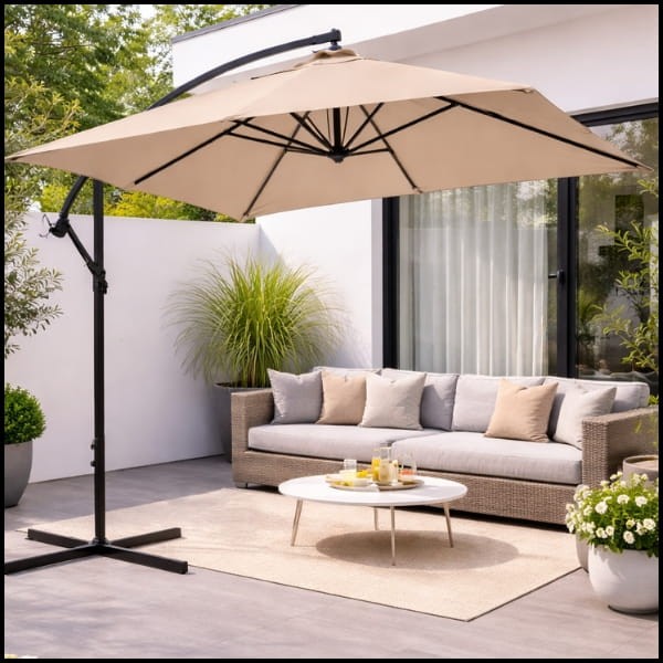 Kremowy parasol ogrodowy na wysięgniku kwadratowy 250x250cm stalowy 8 żerdzi  (9).jpg