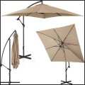 Szarobrązowy parasol ogrodowy na wysięgniku kwadratowy 250x250cm stalowy 8 żerdzi  (2).jpg
