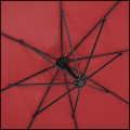Bordowy parasol ogrodowy na wysięgniku kwadratowy 250x250cm stalowy 8 żerdzi