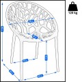 Czarne krzesło ogrodowe balkonowe do wnętrz taras plastikowe fotel ALBERO (2).jpg