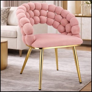 Różowe krzesło welurowe tapicerowane jadalni salonu nowoczesne 120kg. BELLA