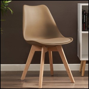 Beżowe krzesło skandynawskie do kuchni salonu jadalni poduszka OSLO