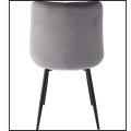 Szare krzesło welurowe tapicerowane do kuchni metalowe nogi pikowane MISTY (1).jpg