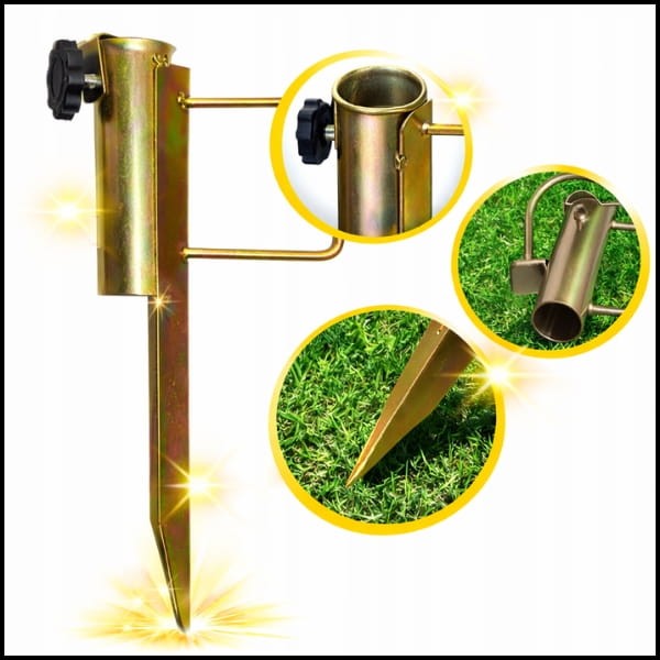 Wbijana metalowa baza 45cm mocowanie podstawa do parasola plażowego ogrodowego.jpg