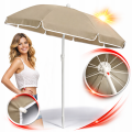 Beżowy parasol do ogrodu  plażowy na balkon taras łamany z falbaną 240 cm.png