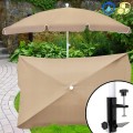 Beżowy parasol balkonowy z uchwytem, 200x130cm prostokątny,  łamany, ogrodowy (10).jpg