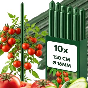 Grube tyczki  150cm 10 szt do roślin pnących paliki do pomidorów do kwiatów 16mm 