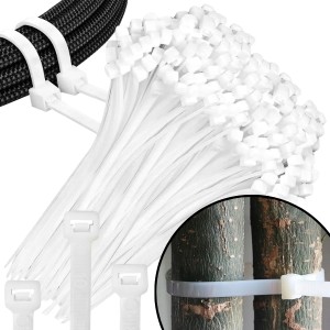 Białe opaski zaciskowe 2,5x200mm, 100 szt. opaski kablowe trytytki 