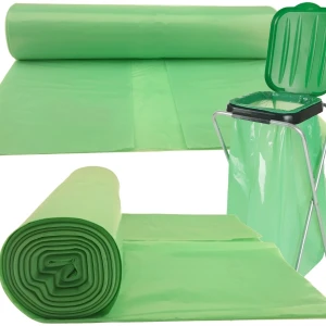 5x zielone worki na odpady śmieci grube 80 mikr. wytrzymałe rolka 240L