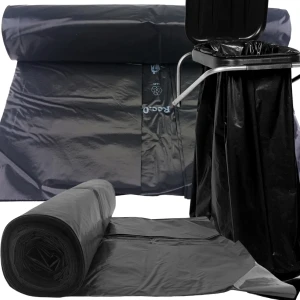 5x czarne worki na odpady śmieci grube 80 mikr. wytrzymałe rolka 240L 