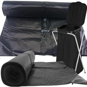 25x czarne worki na odpady śmieci grube 50 mikr. wytrzymałe rolka 120L 