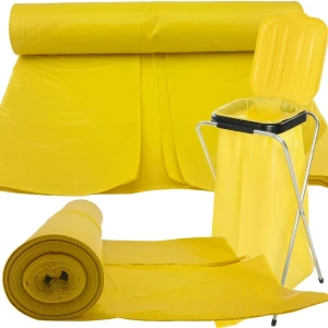 25x żółte worki na odpady śmieci grube 50 mikr. wytrzymałe rolka 120L