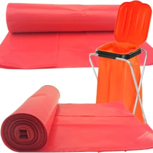 25x czerwone worki na odpady śmieci grube 50 mikr. wytrzymałe rolka 120L