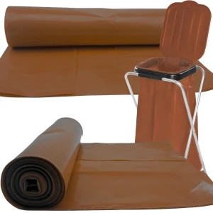 25x brązowe worki na odpady śmieci grube 50 mikr. wytrzymałe rolka 120L