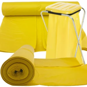 15x żółte worki na odpady śmieci grube 80 mikr. wytrzymałe rolka 120L 